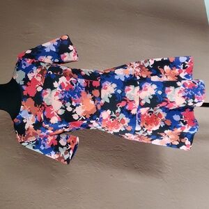 CeCe Black Floral Mini Dress Size 2